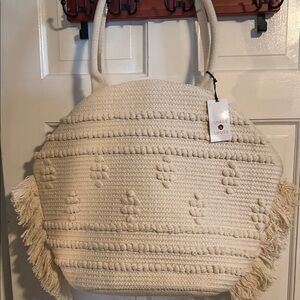 Beach Bag Shade & Shore Cream Textured Tote